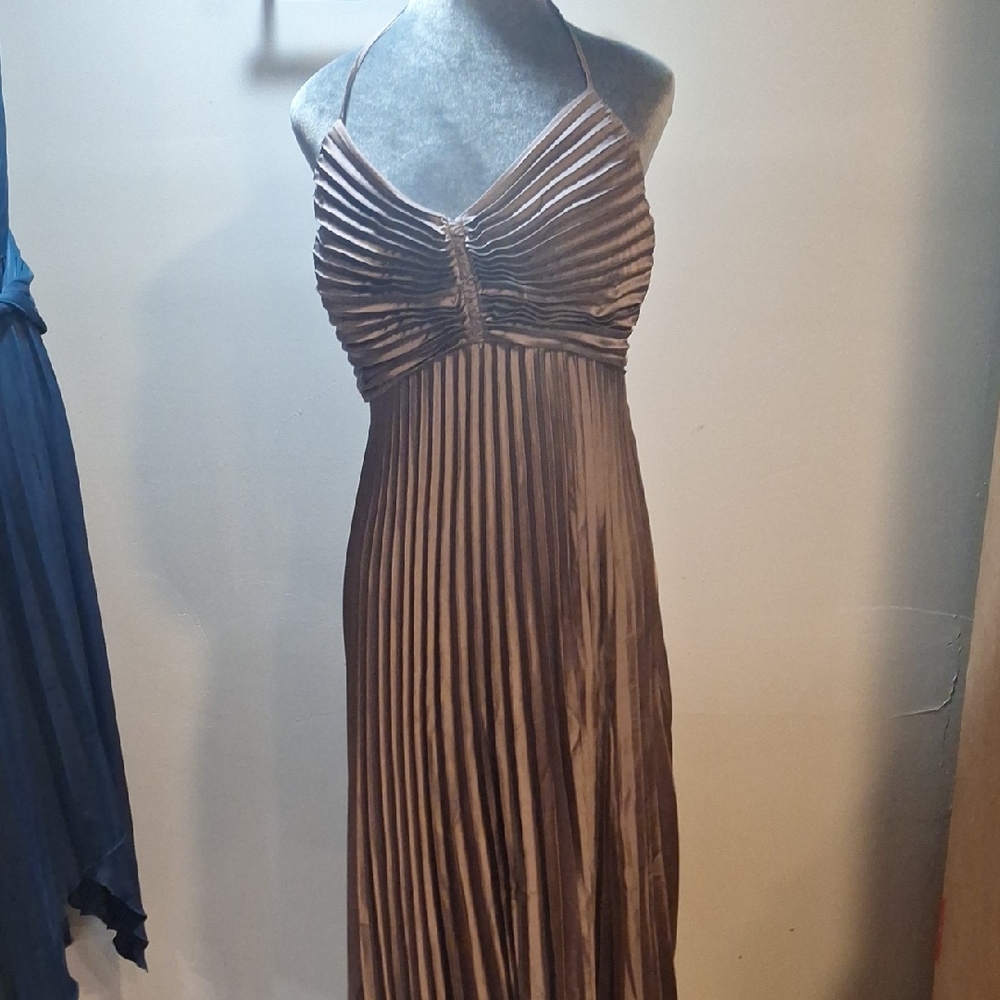 Banana Republic Brown Pleated Maxi Dress